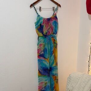 Bisou Bisou Vibrant Blue and Multicolor Dress